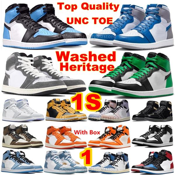 

1s high og unc toe basketball shoes craft vibrations of naija treu blue university sneakers lucky green patent pine black white elephant pri
