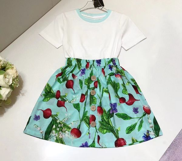 

new summer kids sets green girls clothes short sleeve short pants clothing sets, White