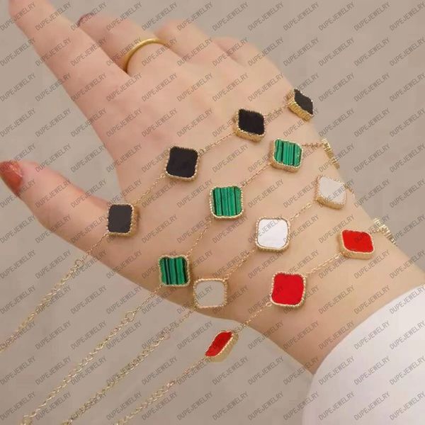 

Fashion Women 4/Clover Bracelet Mother Of Pearl White Gold Dupe Designer Luxury Jewelry 18k Gold Plated Girl Wedding Charm Bracelets Christmas Valentines Gift