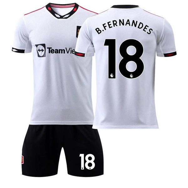 

soccer jerseys 2023-24 away white shirt no. 7 cristiano ronaldo football suit 25 sancho 10 rashford kids suit soccer jersey, Black;yellow