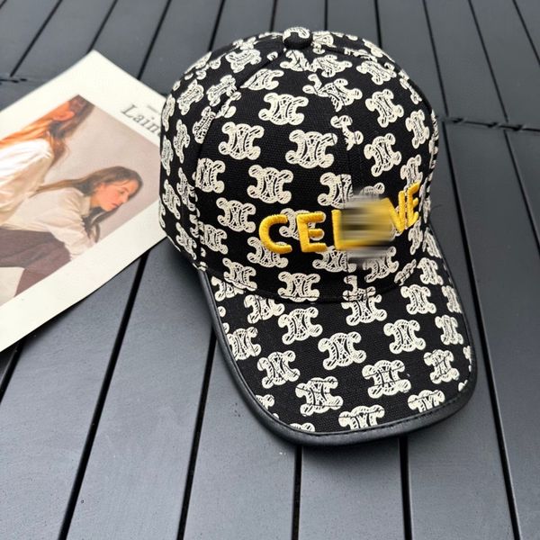 

CeLI*e Luxury Hats Beanie Baseball Caps Letter Men's And Women's High Quality Outdoor Sports Canvas Casquette Black and white PInk