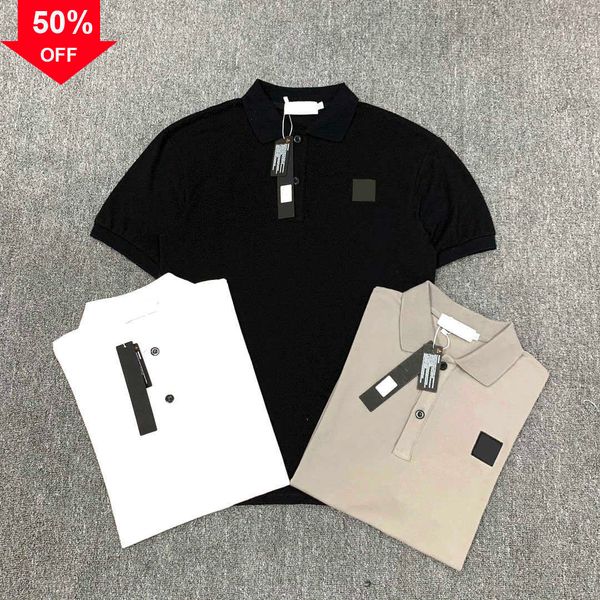 

men's polos mens polo shirt retro brand classic men tees embroidery short sleeve summer lapel solid color chest letter decoration s to, White;black
