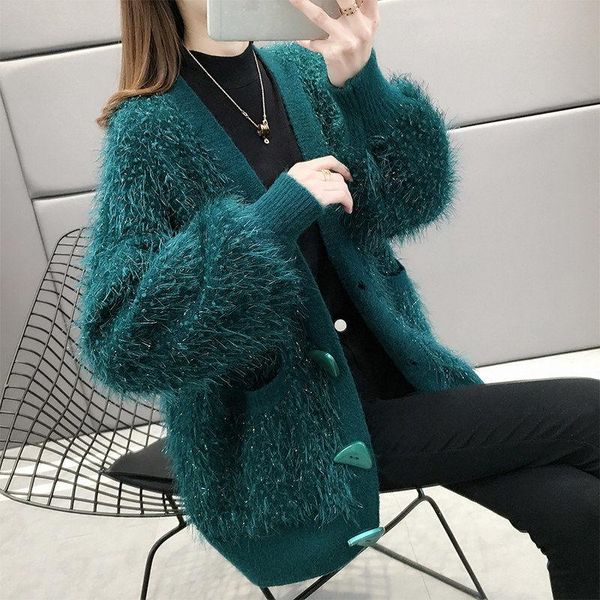 

sweaters woman sweaters knitted cardigan women's spring autumn 2020 loose sweater women's cardigan femme chandails pull hiver, White;black