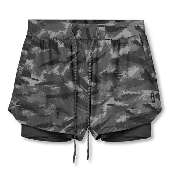 

mens running shorts sports pant for male double-deck quick drying fitness men trousers jogging gym short pants mans summer casual, White;black