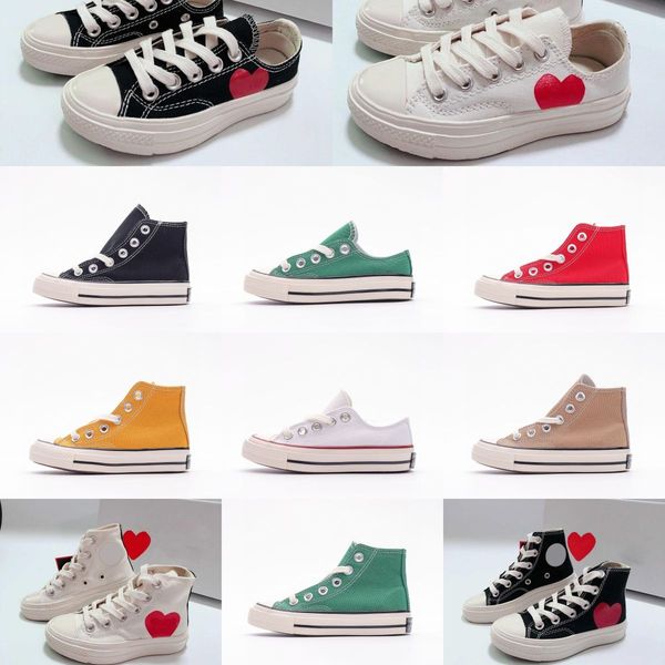 

new fashion high low canvas kids shoes for girl boys white black red yellow children shoe casual sneakers baby toddler sports canva trainers