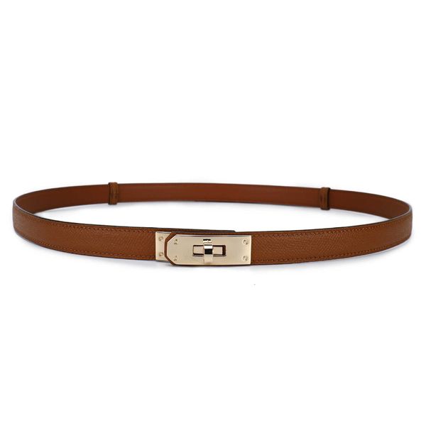 

womens genuine leather designer belts 1.8cm dress small suit necessary for formal wear gold silver buckle belt for woman, Black;brown