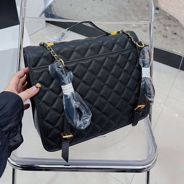 

designer bag genuine leather bags tote ladies double flap luxury totes fashion handbags large capacity cross body shoulder leather school ba