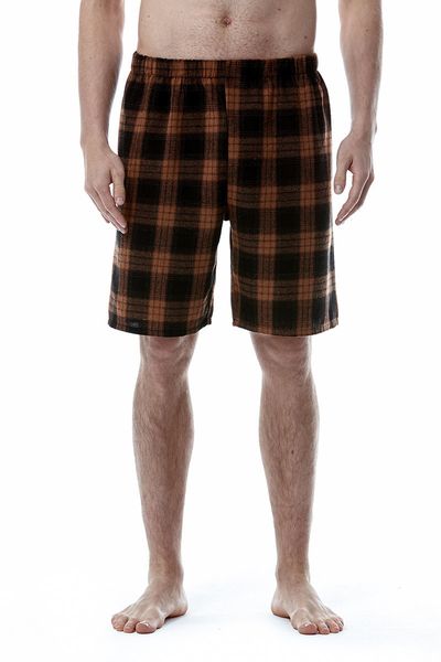 

Wholesale men' fashion home pajama pants knee length pants flannel plaid shorts, Yellow plaid