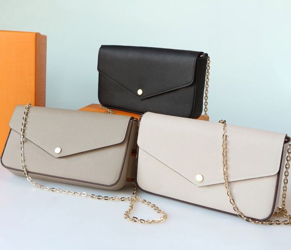 

fashion designer women shoulder bags luxury pochette felicie handbags leather monograms chain crossbody original ladies empreinte purses whi