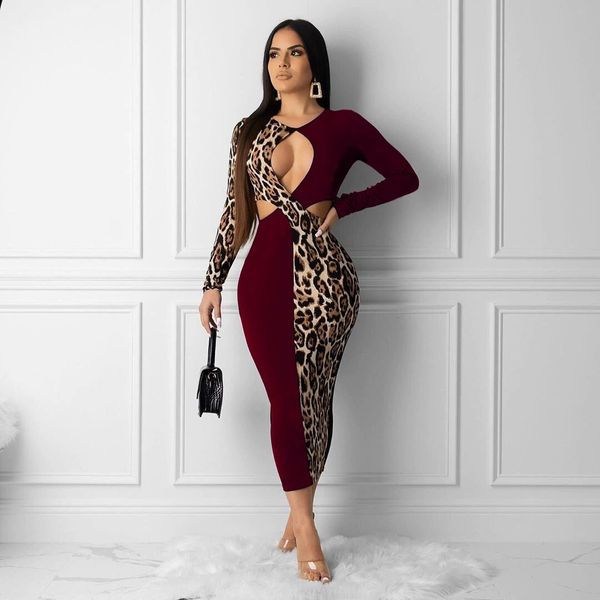 

fashion women's leopard print patchwork fashion dress bn7043, Black;gray
