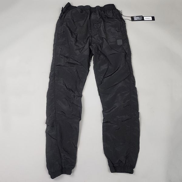 

brand designers pants stone metal nylon pocket embroidered badge casual trousers thin reflective island size m-2xl tuzo, Black