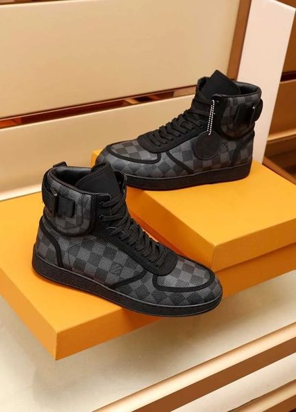 

designer sneakers men rivoli sneaker run away shoe suede calf leather rubber outsole luxurys designers sneaker high running, Black
