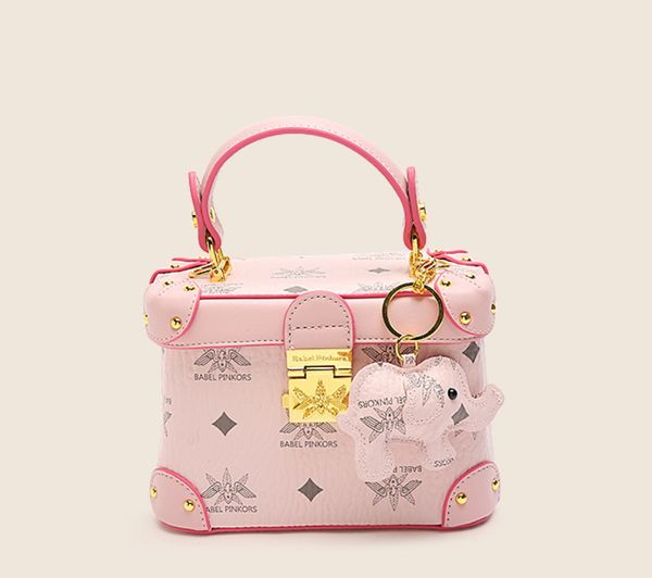 

pink handbag shoulder bag premium water bucket bag box bag small square bag