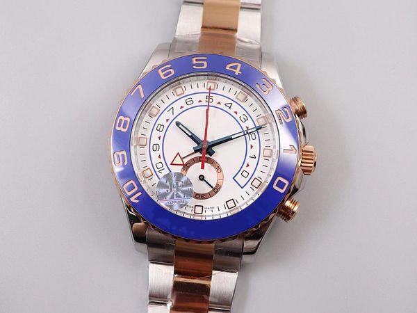 

jf m116681 luxury watch yacht mas ii electroplated pvd interval rose gold 44mm full function 4160 timing mechanical movement 904l stainless, Slivery;brown