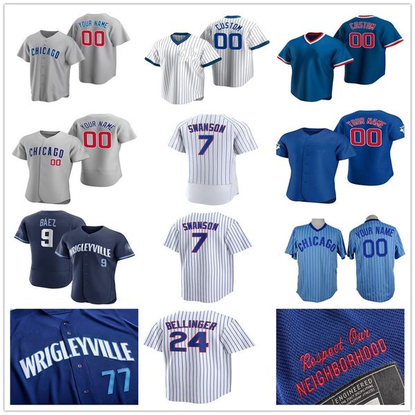 

dansby swanson baseball jersey cody bellinger seiya suzuki nico hoerner eric hosmer ernie banks andre dawson ryne sandberg marcus stroman ch, Blue;black