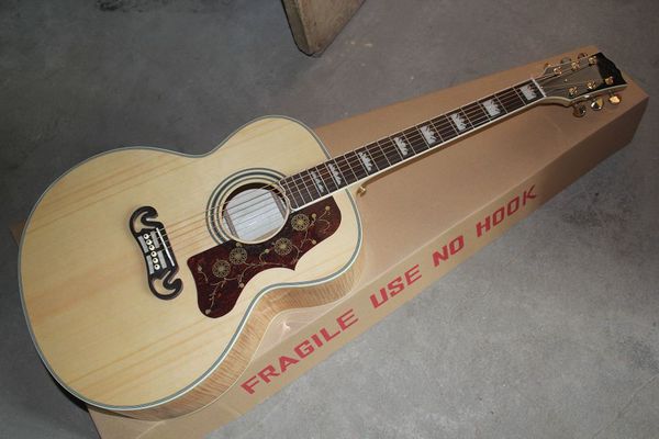 

j200 acoustic guitar, custom tiger flame back & side & neck, aaa solid spruce guitars in china258