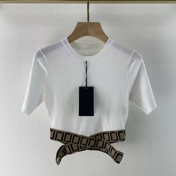 

designer 22new women's f letter stitching short-sleeved tee spring and summer breathable round neck fashion thin t-shirt sdj, White