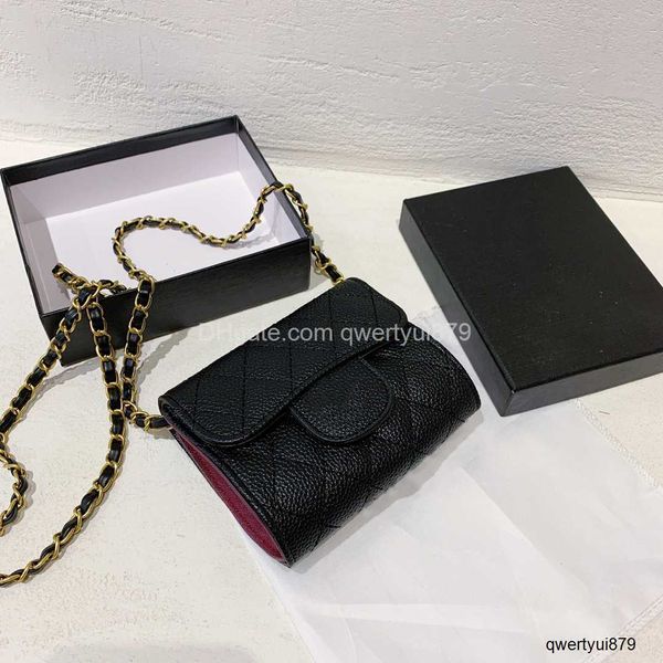 

qwertyui879 designer wallet women's luxury brnad designer bags fashion caviar gold hardware chain mini coin card holder purse small sho