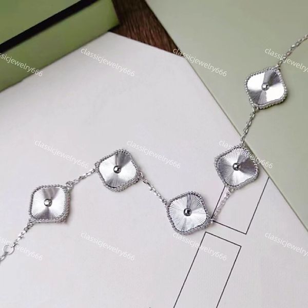 

fashion designer brand earrings necklace set charm gold earrings 18k clover jewelry festival gift 316 stainless steel factory, Silver