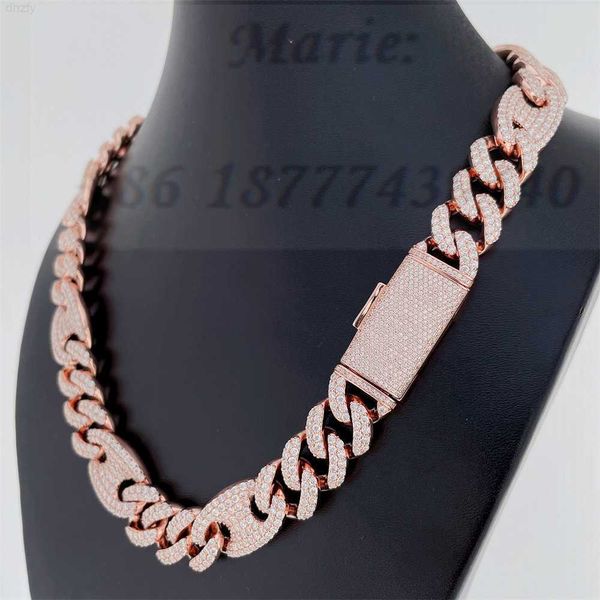 

bussdown 15mm s925 moissanite cuban chain custom luxury jewelry bracelet iced out cuban necklace jewelry for men, Silver