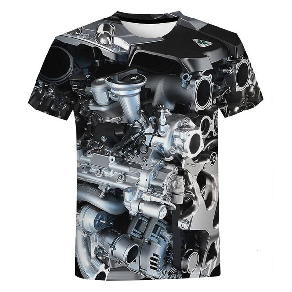 

men's t-shirts car engine 3d printed t-shirt men women fashion casual short sleeve hip hop harajuku style oversized t shirt 230414, White;black