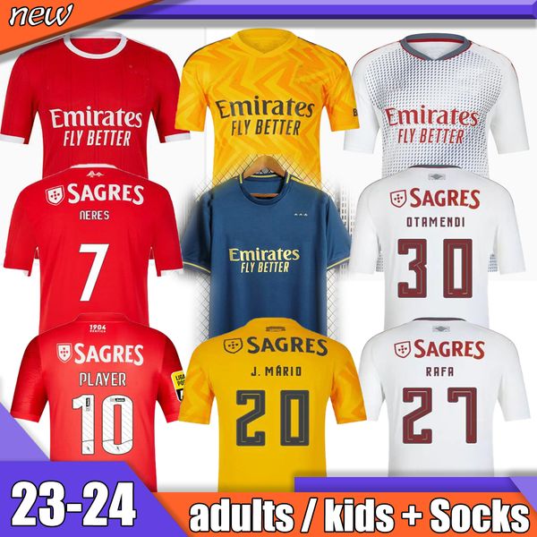 

rafa 22 23 soccer jerseys neres g ramos 2022 2023 away third men kids kit football shirt, Black;yellow