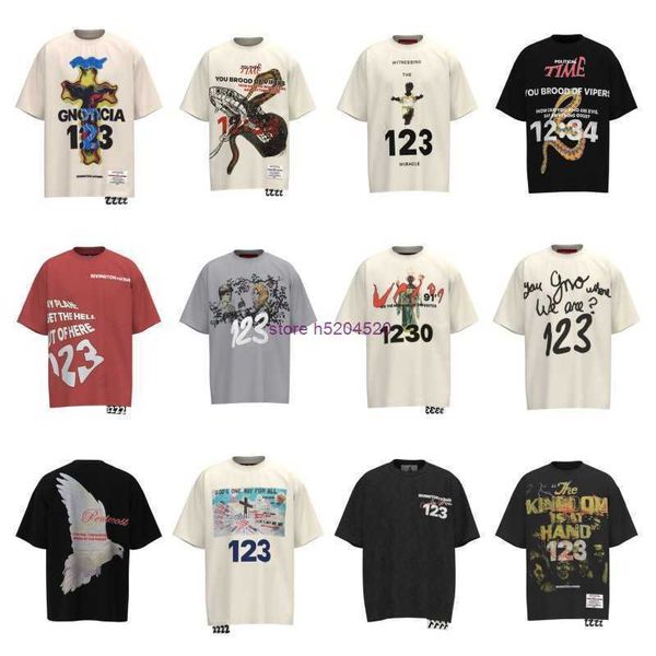 

tmos 2023 summer t shirt for men and women fashion high street brand rrr123 american niche short sleeve versatile casual loose fitting lover, White;black