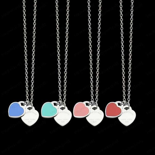 

designer luxury heart-shaped pendant necklace bracelet women's stainless steel couple pendant jewelry valentine's day gift girlfri, Silver