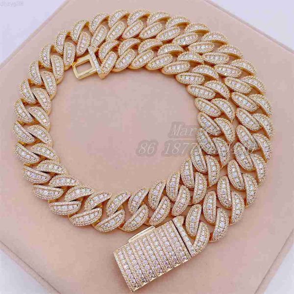 

men 925 sterling silver moissanite diamond cuban link chain jewelry necklaces custom hip hop jewelry s925