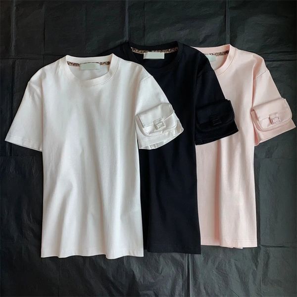 

fashion women's t-shirt brand summer 3 color women's o-neck cotton bag t shirt tees women casual solid short sleeve t-shirt loose, White