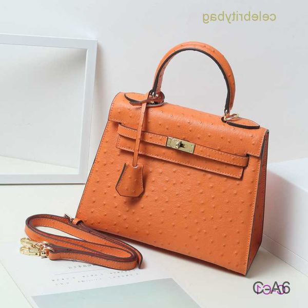 

designer kelys handbags hemrres second generation leather new ostrich grain cow portable womensl ockc atchl argec apacityc rossb odys houlde