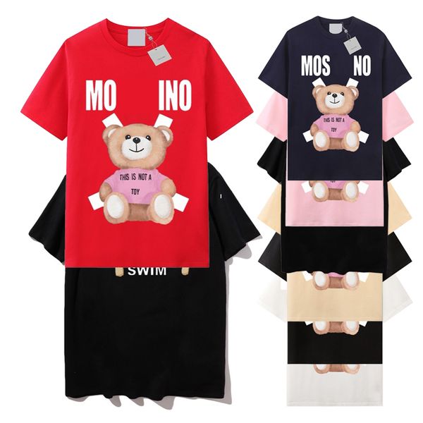 

women designer t shirt bear popsicle letters graphic tee sweatshirt mens tshirt summer trend short sleeve casual shirts loose high street te, White