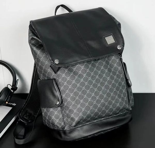 

new style luxury design mens double shoulder backpack brand women's lapbag large student bookbag leather outdoor travel bags