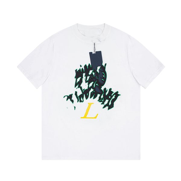 

men's t-shirt 2023 fashionable men's t-shirts louisity cotton anti-wrinkle printed alphabet couple viutonity casual wear student s, White;black
