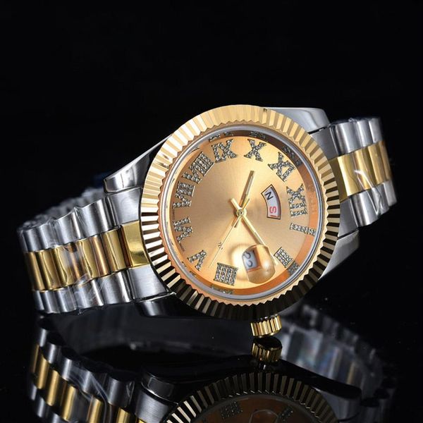 

3a relogio masculino mens watches famous wist fashion black dial with calendar bracklet folding clasp master male giftluxury mens 249e, Slivery;brown