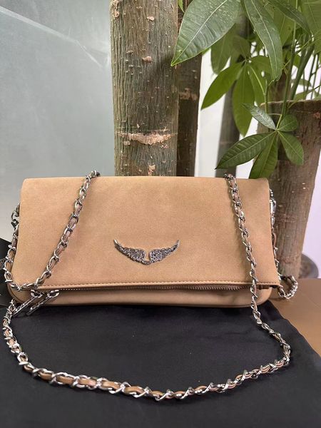 

zadig voltaire zv chains bags designer 27cm wings diamond-ironing woman bag women shoulder bag vintage rivet handbag crossbody purse cross b