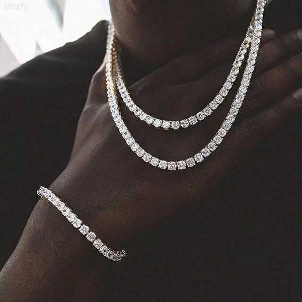 

18k gold plated 2-6.5mm silver miami cz diamond tennis necklace for men