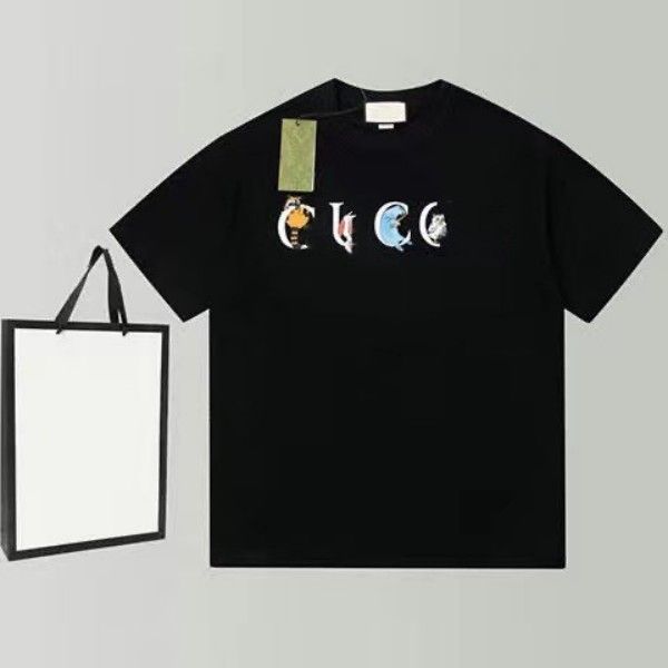 

new fashion trend men's t-shirts short sleeve men women round neck print 2023 summer simple cotton t-shirt fashion brand half sleeves, White;black