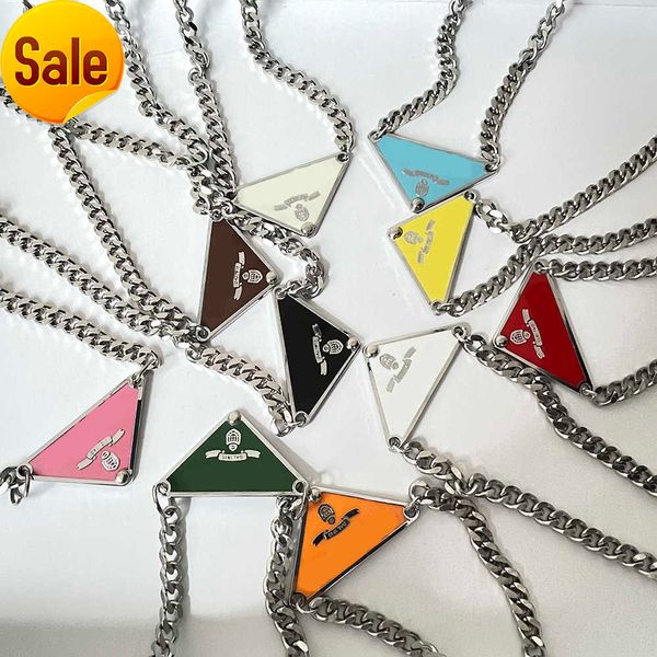 

2021 luxurys sale pendant necklaces fashion for man woman 48cm inverted triangle designers brand jewelry mens womens highly quality, Silver
