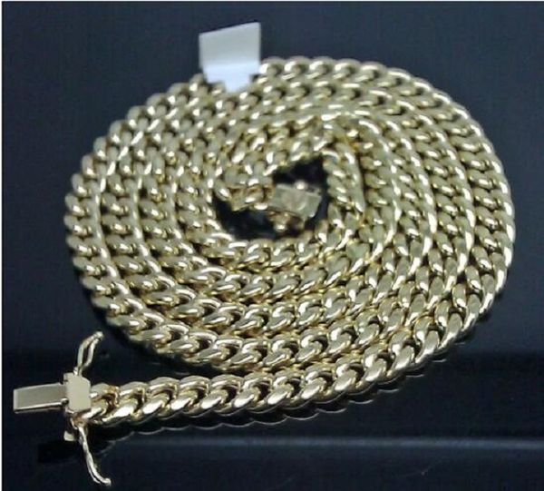 

10k gold chain miami cuban necklace link rope 24 inch 6mm yellow gold link, Silver
