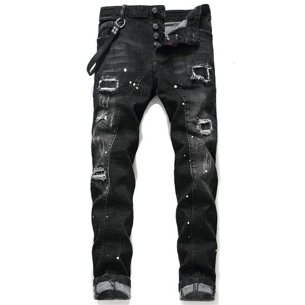 

men's jeans designer men's purple jeans men's embroidered ing pants skinny jeans women's ripped denim straight street me, Blue