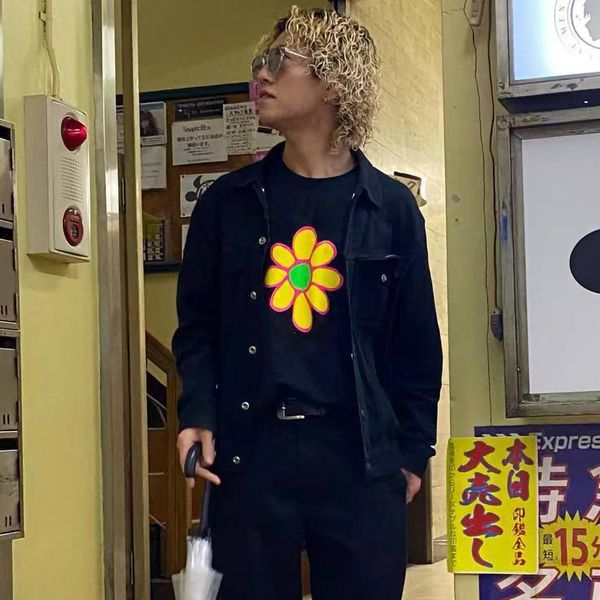 

23ss new woman men's t-shirts red chili peppers launch unlimited love tour tee flowers printed short sleeve summer fashion breathable h, White;black