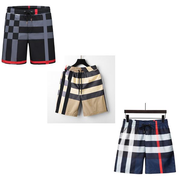 

men shorts swim shorts mens designer swim short summer fashion mesh beach pants short mesh sportswear quick drying swimwear classical plaid, White;black