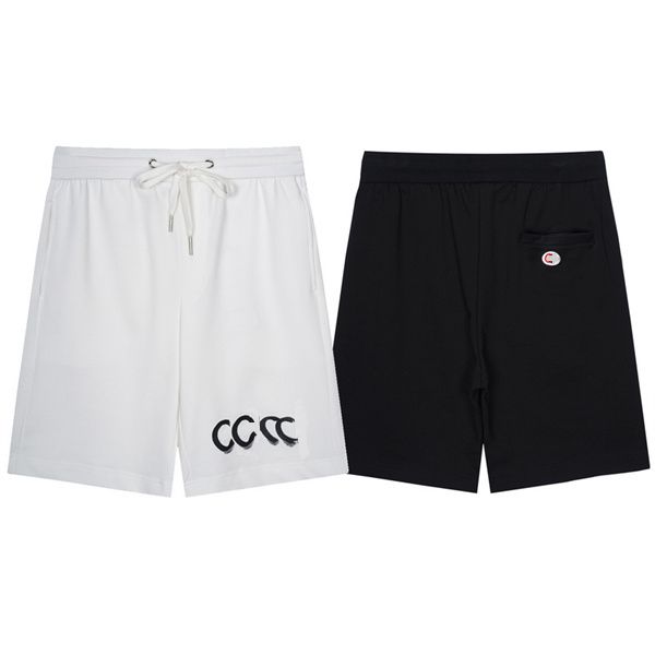 

sports shorts new light luxury fashion print capris running breathable sports stripe casual pants f1, White;black