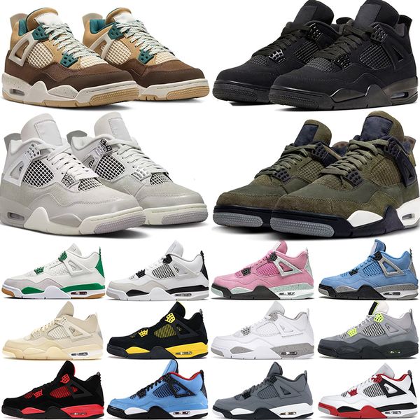 

original 4s basketball shoes 4 men women military black cat pine green sail Olive red Thunder university blue fire red white oreo sports trainers sneakers 36-47, Item 33
