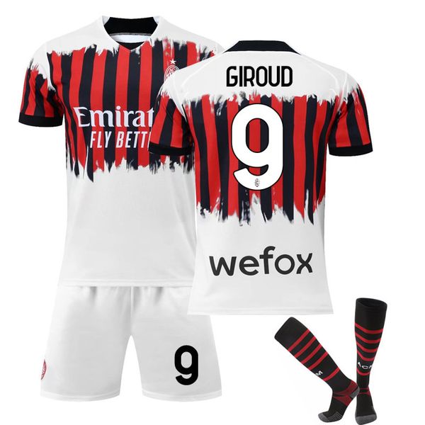 

soccer jerseys 2023-24 away shirt no. 11 ibukaka football no. 9 giroud short sleeve suit soccer jersey, Black;yellow