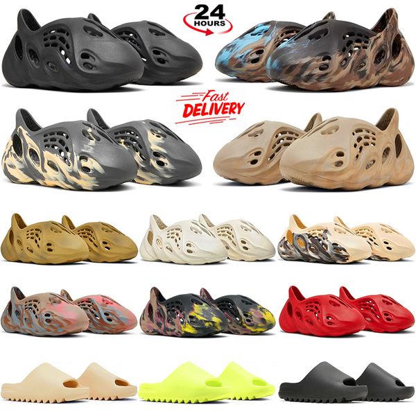 

Designer slippers foam runners sandals men women classic retail soft EVA foam slides onyx mx cinder mineral blue casual flat outdoor sandal shoes 36-48 EU, 12#