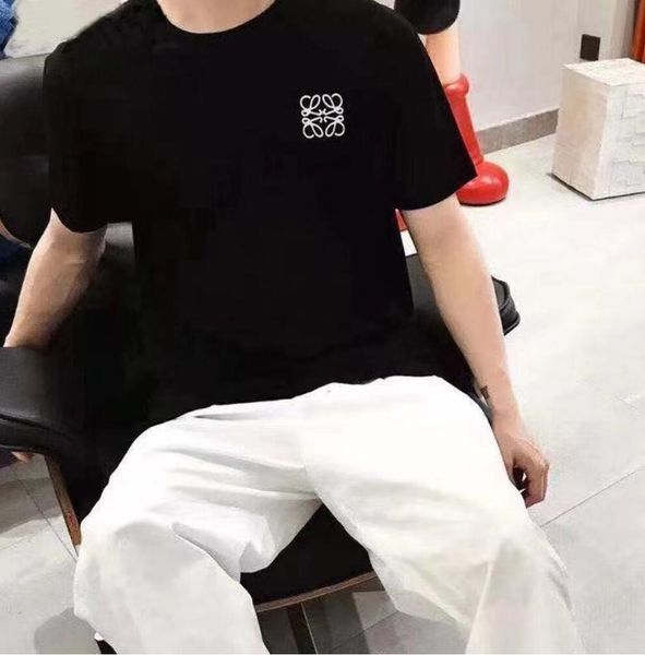 

Men's Tee shirts black and white color alphabet print brand pure cotton breathable anti-wrinkle slim fashion casual street crewneck T-shirt3XL#99
