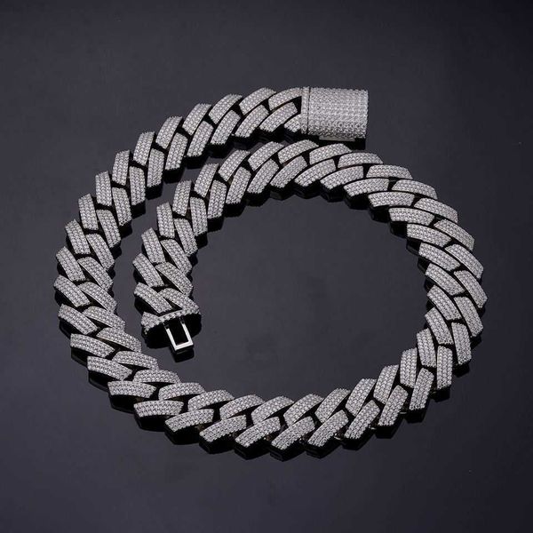 

2023 iced out pass diamond tester vvs moissanite jewelry necklace bracelet women 10mm cuban link chain, Silver