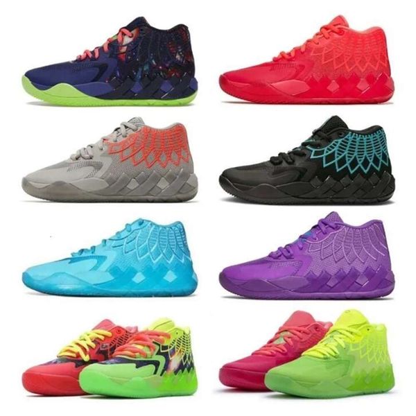 

With Box LaMelo Ball 1 MB.01 Men Basketball Shoes Sneaker Black Blast City LO UFO Not From Here Queen City Rick and Morty Rock Ridge Red Men, 12